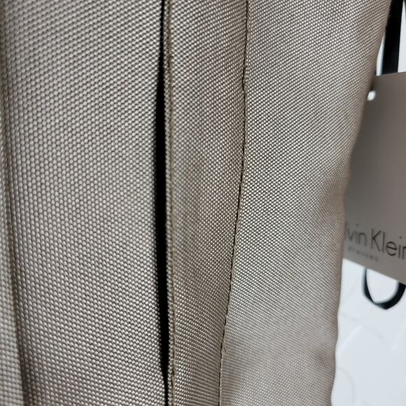 Calvin Klein Dress 8 Taupe Metallic Sleeveless Sheath Lined Career Tailored NEW - Picture 8 of 12